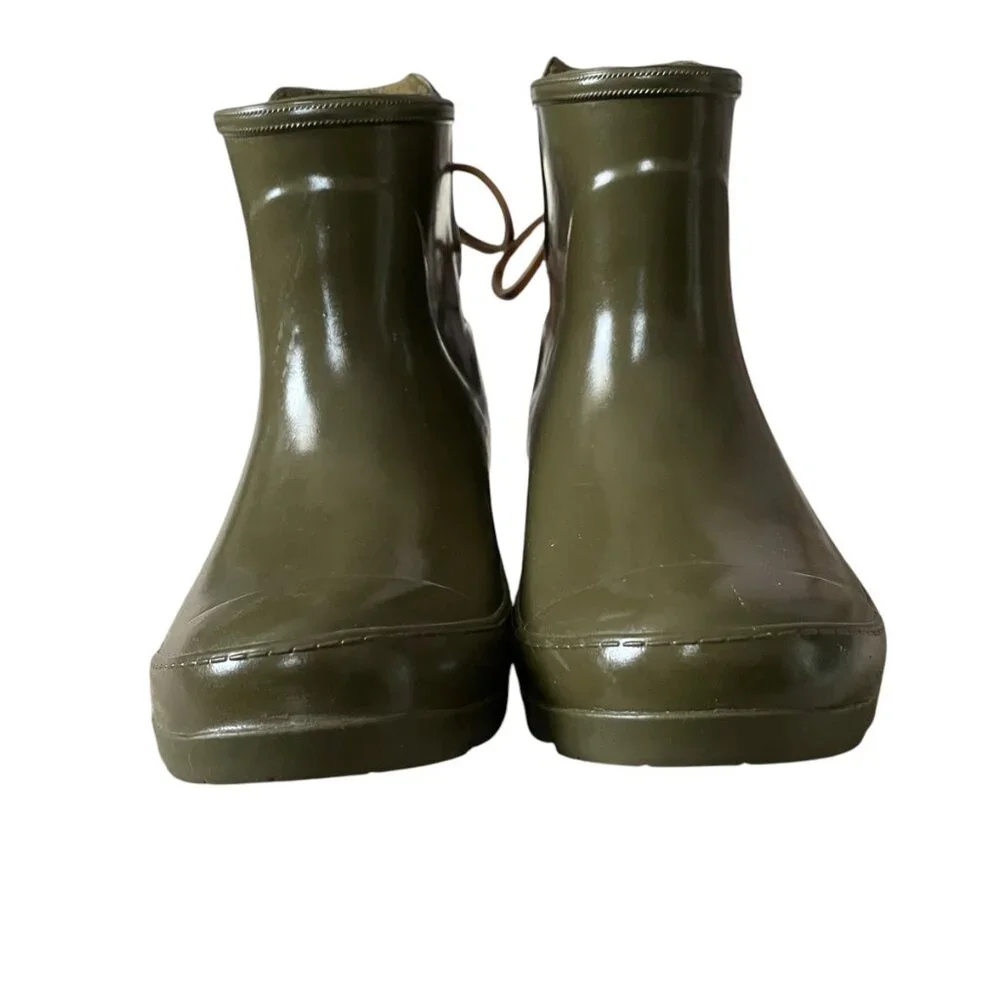 Sperry Top-Sider women's size 6 army green waterproof rubber rain boots footwear